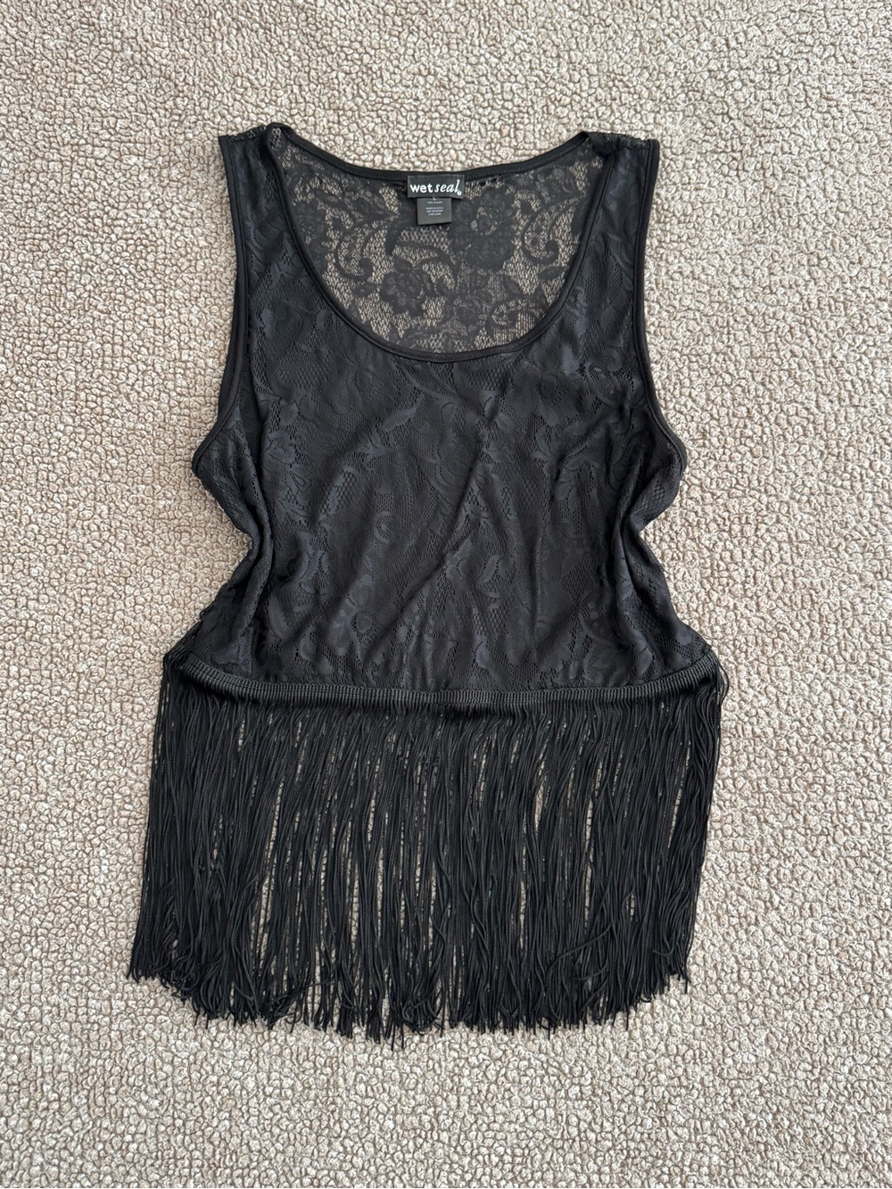 Wet Seal Boho Lace Fringe Tank Top